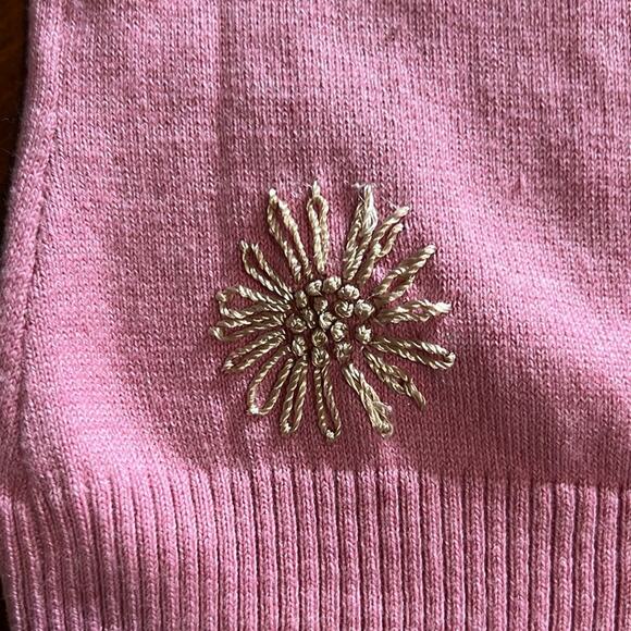 Bisou Bisou Michele Bohbot Pink Embellished Cardigan Sweater - Picture 7 of 9